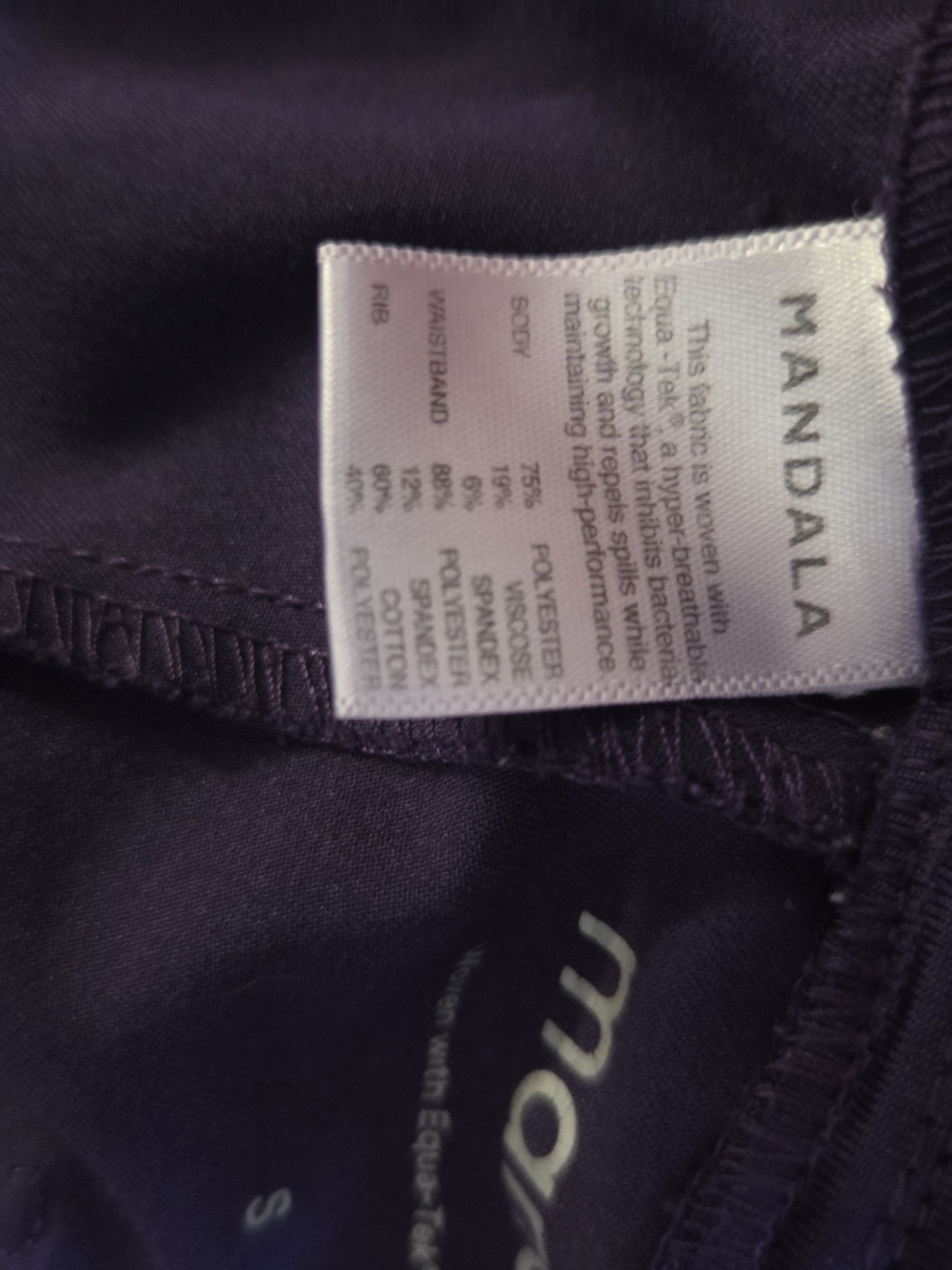 Mandala Equa-Tek Purple Jogger Scrub Pants Women's Small Stretch Cargo - Picture 6 of 7